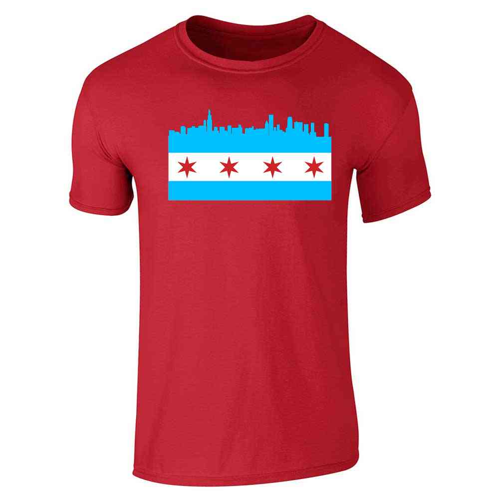 Just a KID From Chicago Windy City Skyline City of Chicago Flag T Shirt  S-4XL