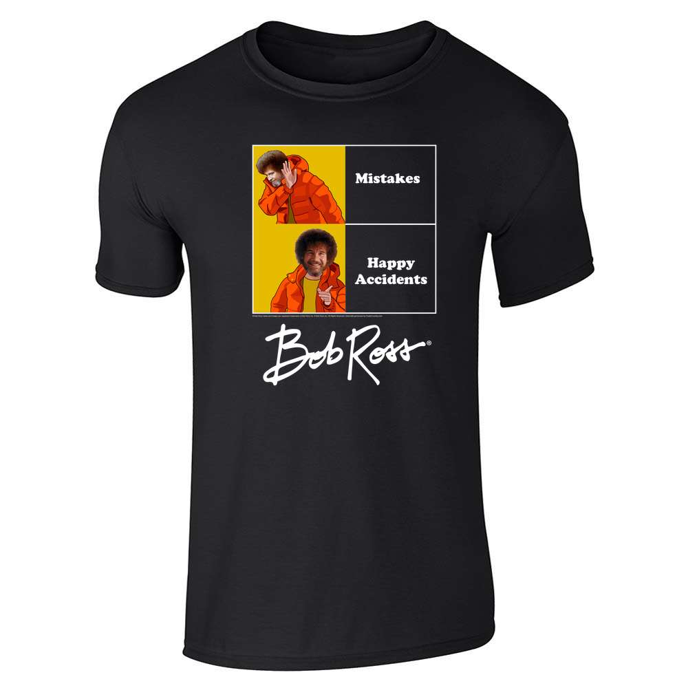 Bob Ross No Mistakes Happy Accidents Funny Meme Unisex Tee