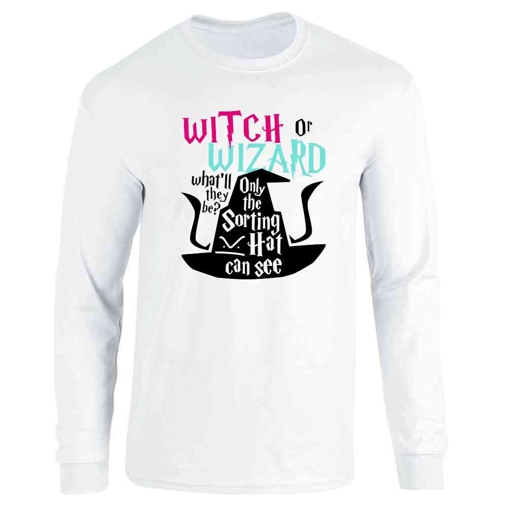 Witch Or Wizard Sorting Hat Gender Reveal Long Sleeve