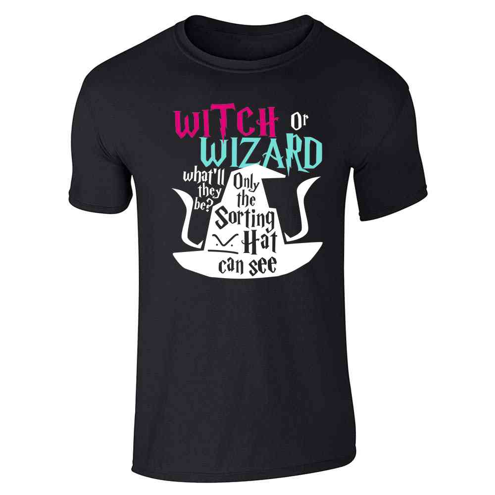 Witch Or Wizard Sorting Hat Gender Reveal Unisex Tee