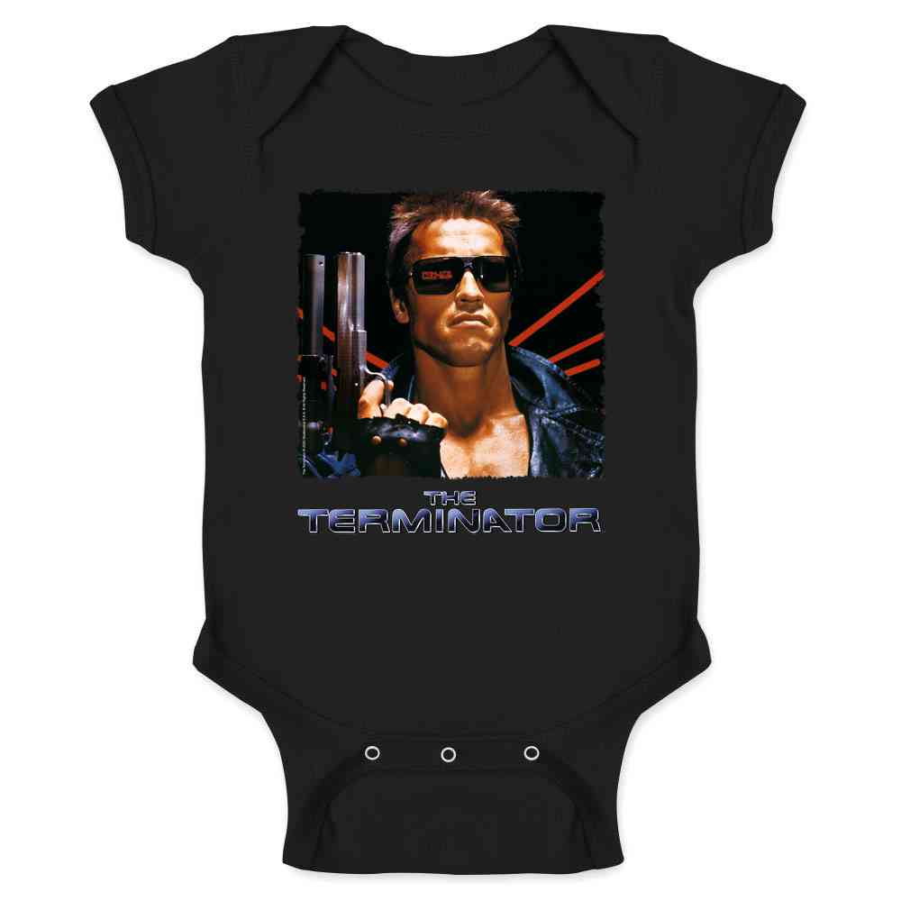 The Terminator Key Art Retro Action Movie Baby Bodysuit