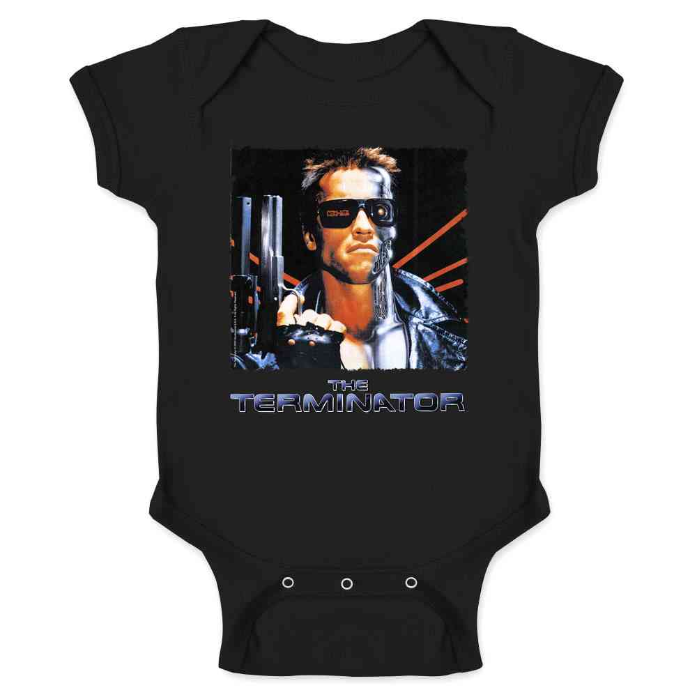 The Terminator Italian Key Art Cyborg Retro Movie Baby Bodysuit