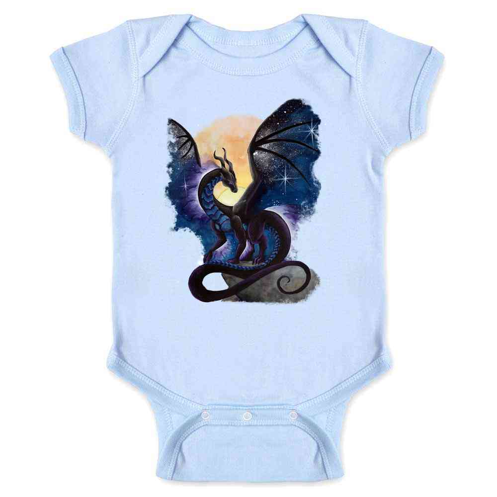 Nightfall Black Dragon Fantasy Art  Baby Bodysuit