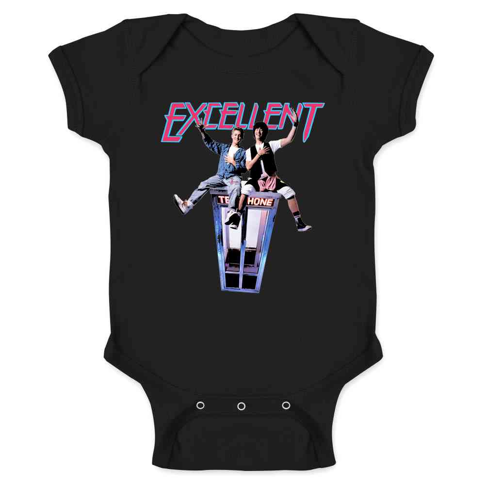 Bill and Ted Excellent Adventure Phone Booth Baby Bodysuit