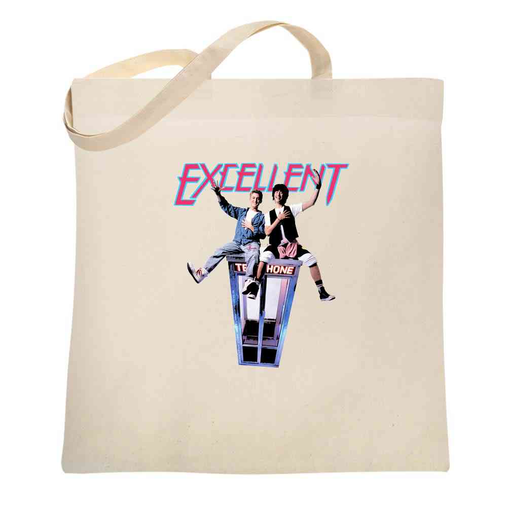 Bill and Ted Excellent Adventure Phone Booth Tote Bag