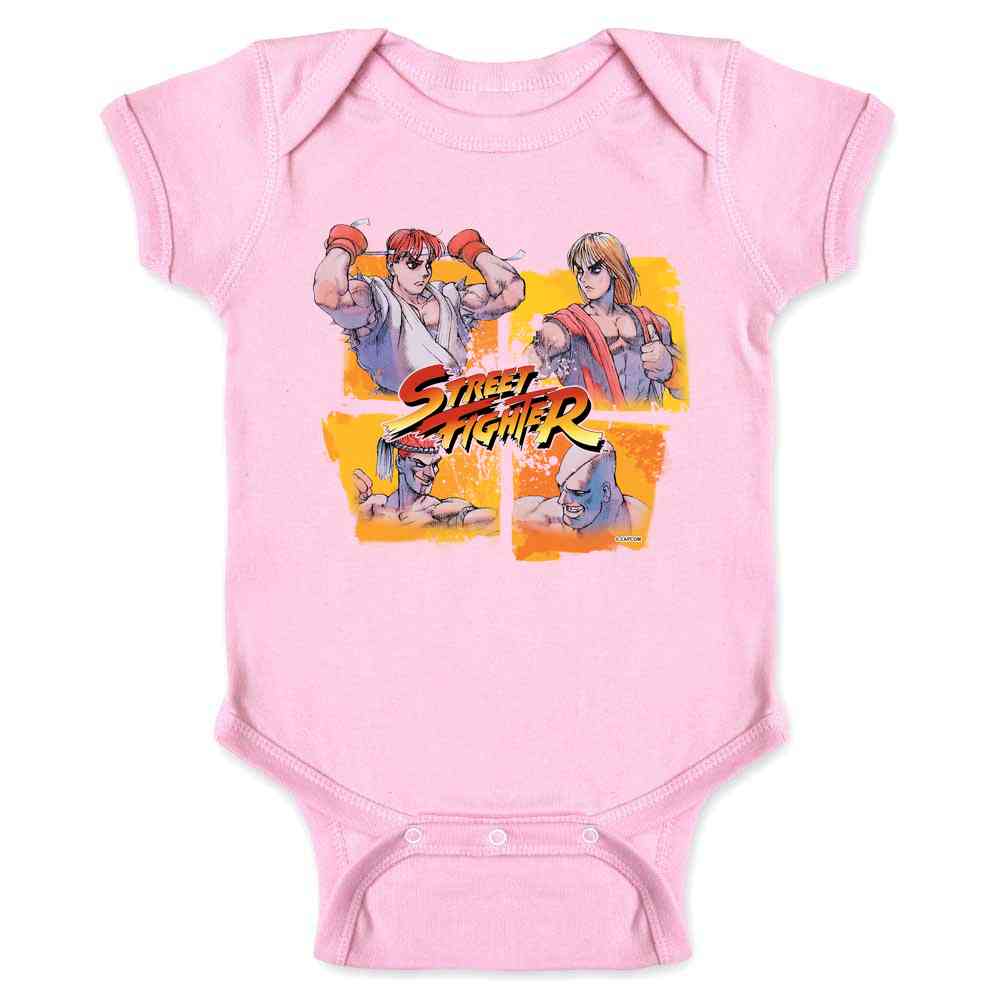 Street Fighter Ryu Ken Sagat Adon Video Game Baby Bodysuit