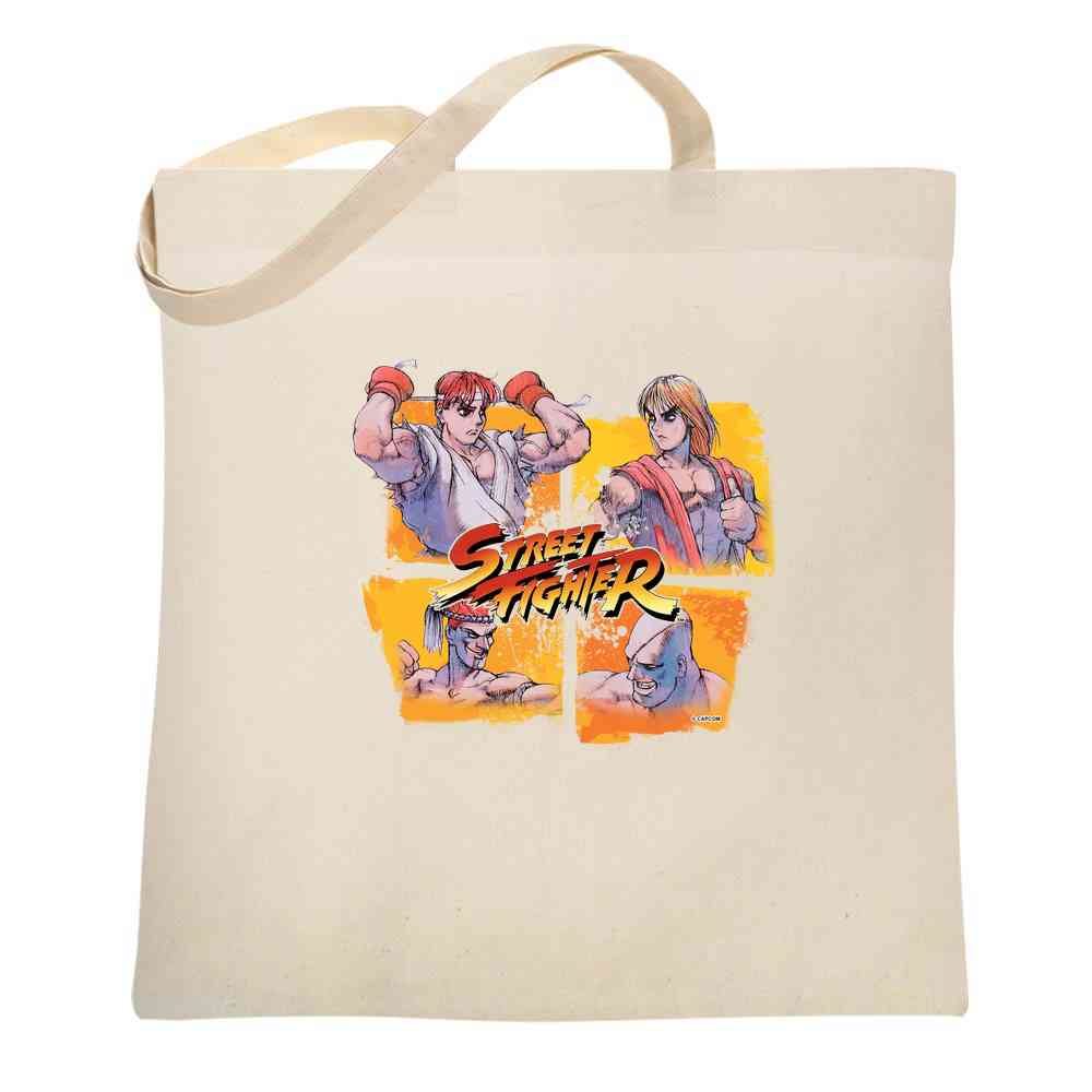 Street Fighter Ryu Ken Sagat Adon Video Game Tote Bag