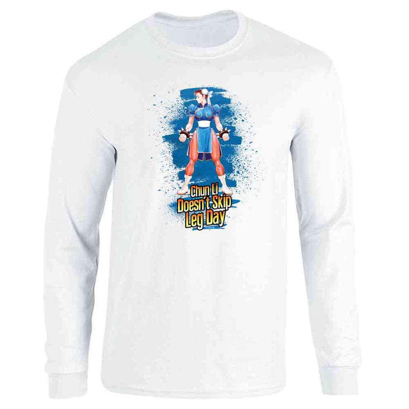 Street Fighter Chun Li Doesn&apos;t Skip Leg Day Funny Long Sleeve