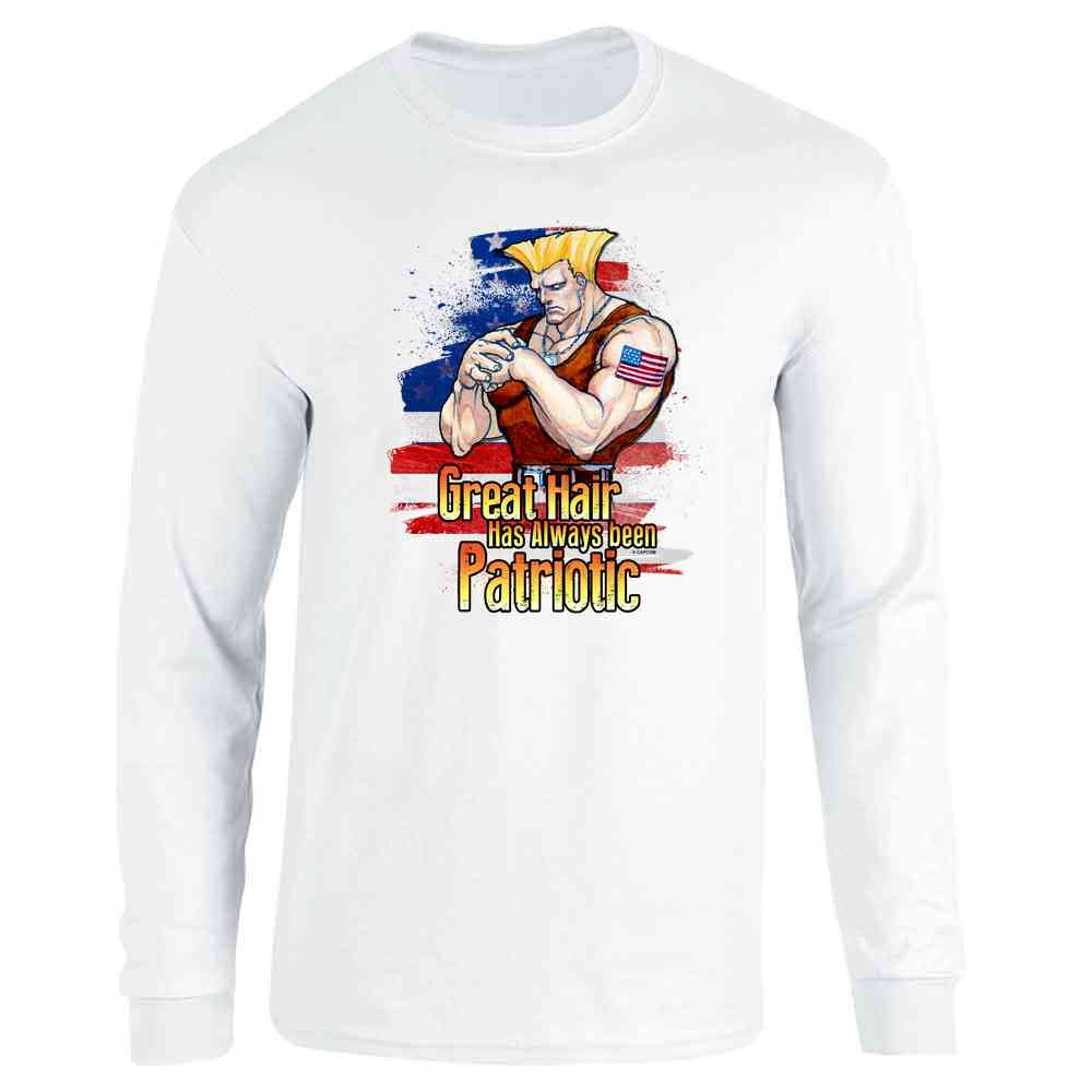 Street Fighter Guile Great Hair is Patriotic Funny Long Sleeve