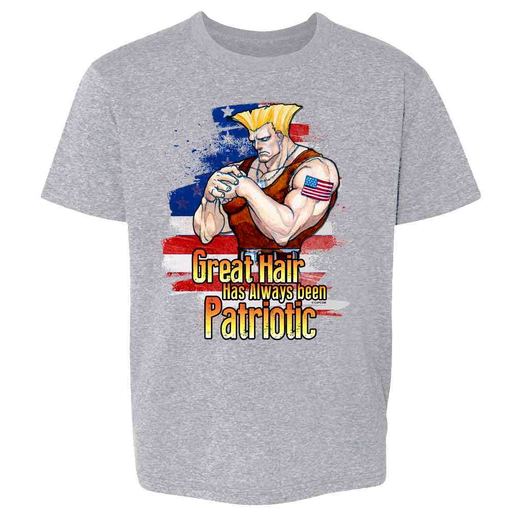 Street Fighter Guile Great Hair is Patriotic Funny Kids & Youth Tee