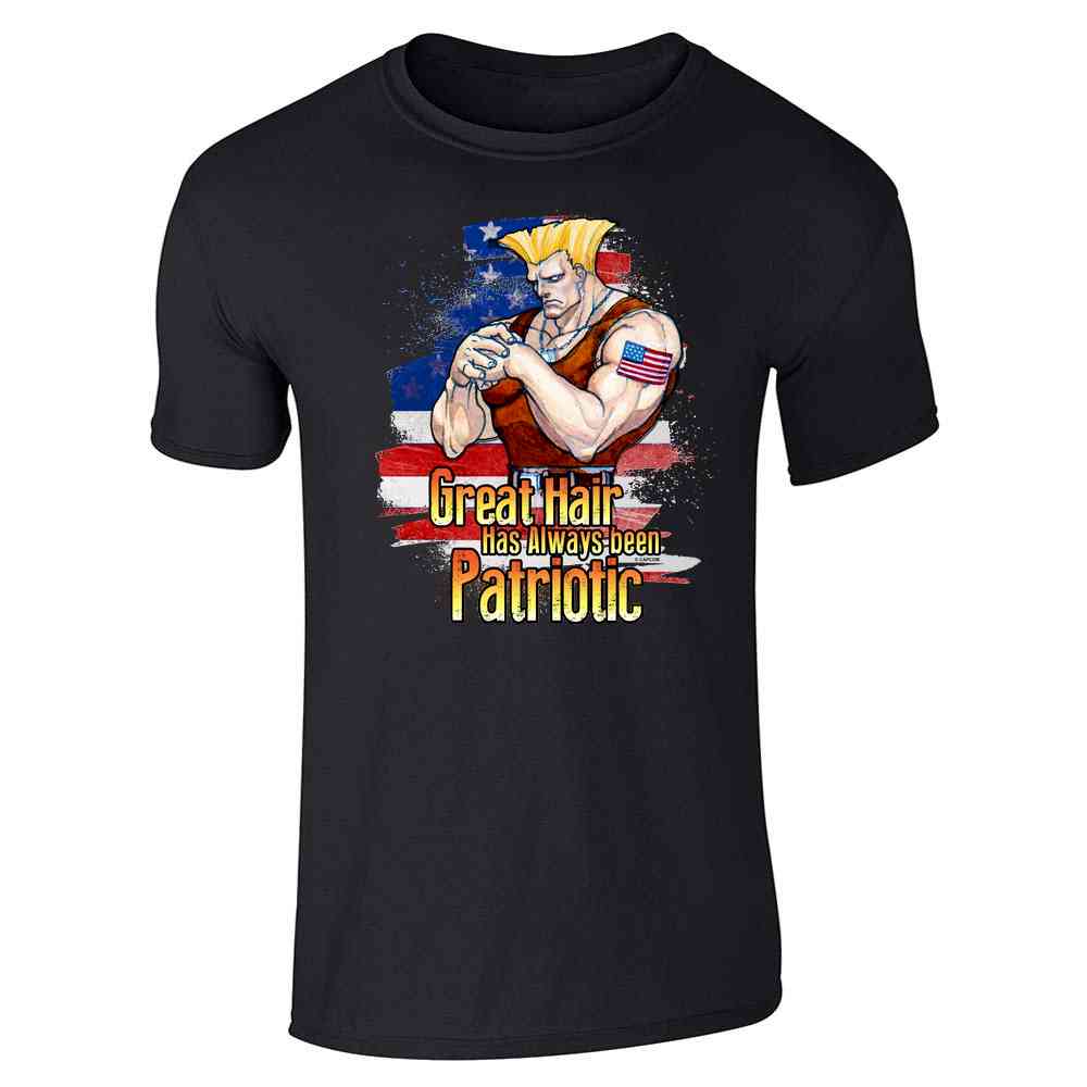 Street Fighter Guile Great Hair is Patriotic Funny Unisex Tee