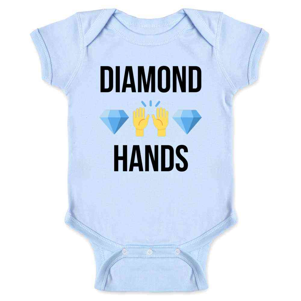 Diamond Hands Hold The Line Stock Market Meme Baby Bodysuit