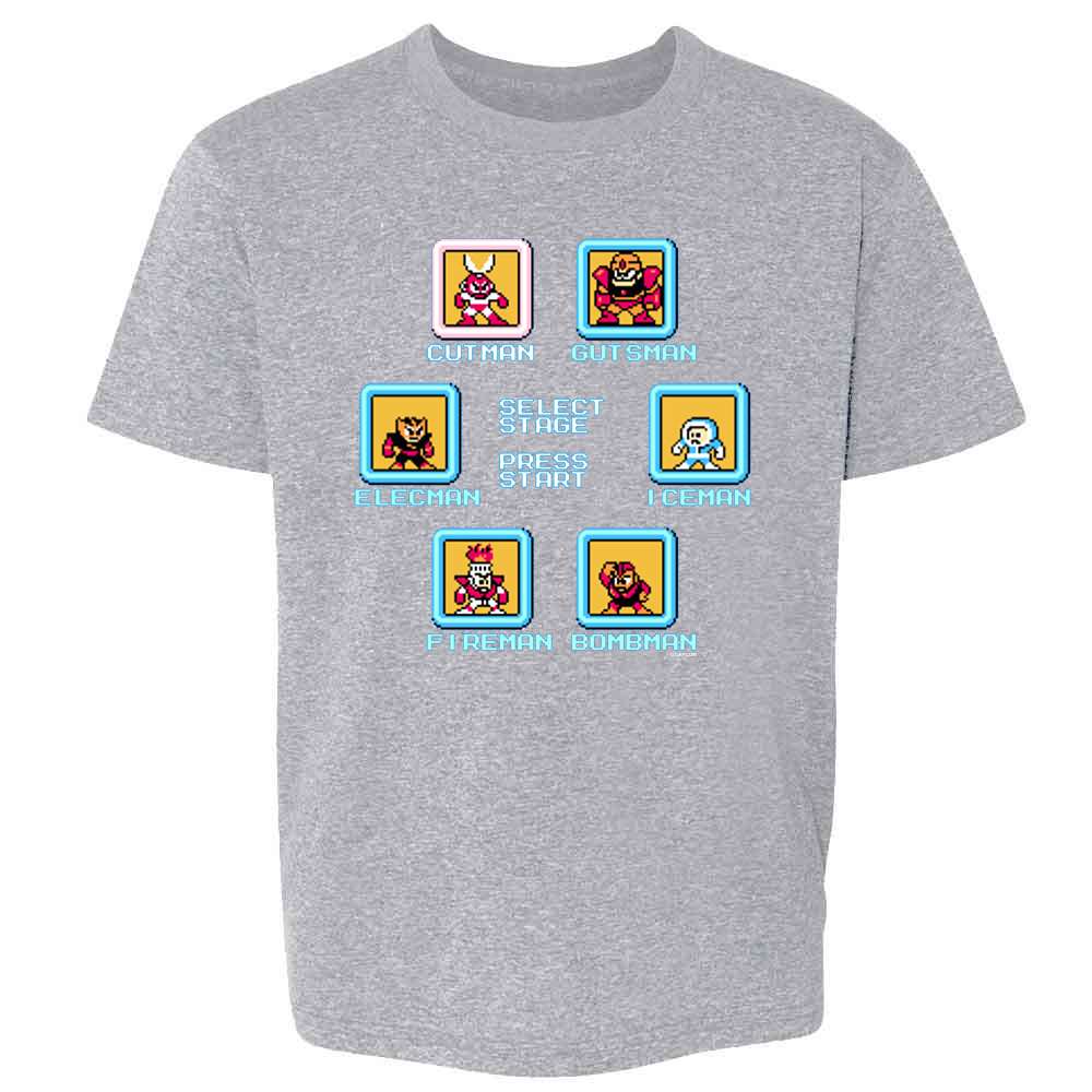 Mega Man Classic Stage Select Megaman Video Gaming Kids & Youth Tee