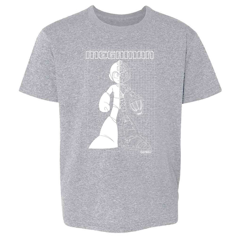 Mega Man Blueprints Figure Megaman Video Gaming Kids & Youth Tee