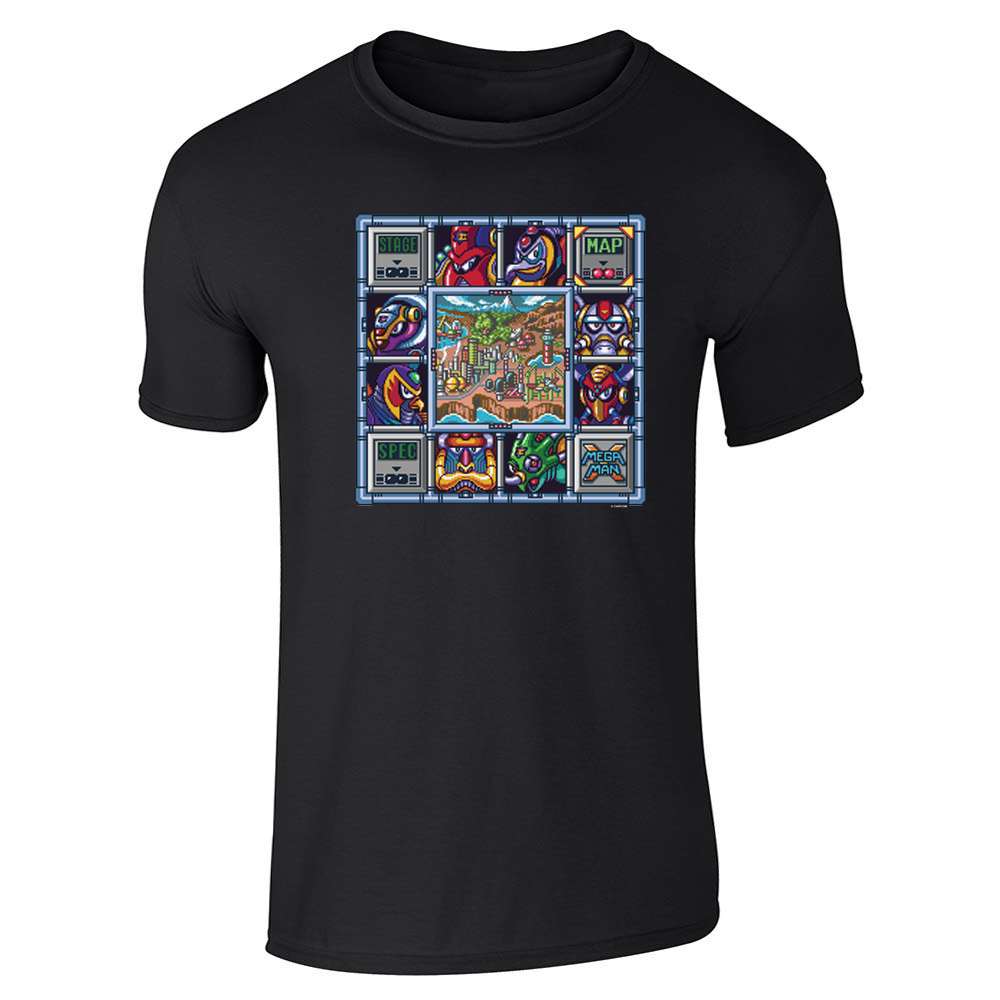 Mega Man X Stage Select Megaman Video Gaming Unisex Tee