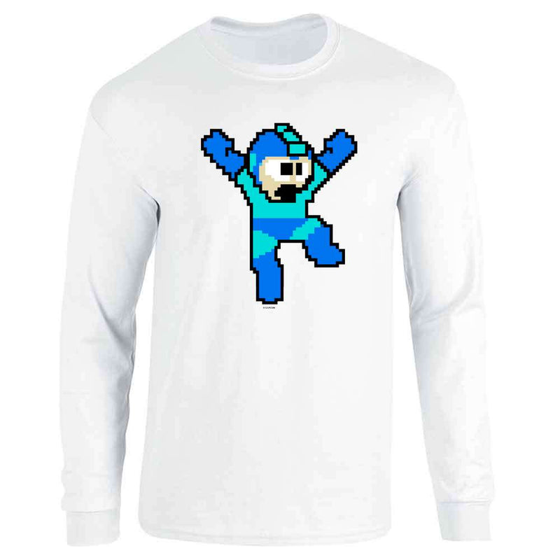 Mega Man 8 Bit Retro Jump Megaman Video Gaming Long Sleeve