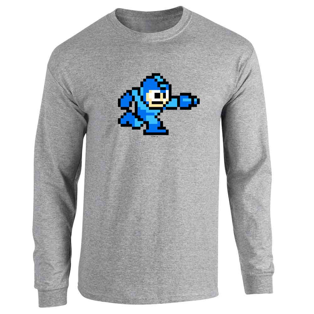 Mega Man 8 Bit Running Vintage Video Game Megaman Long Sleeve