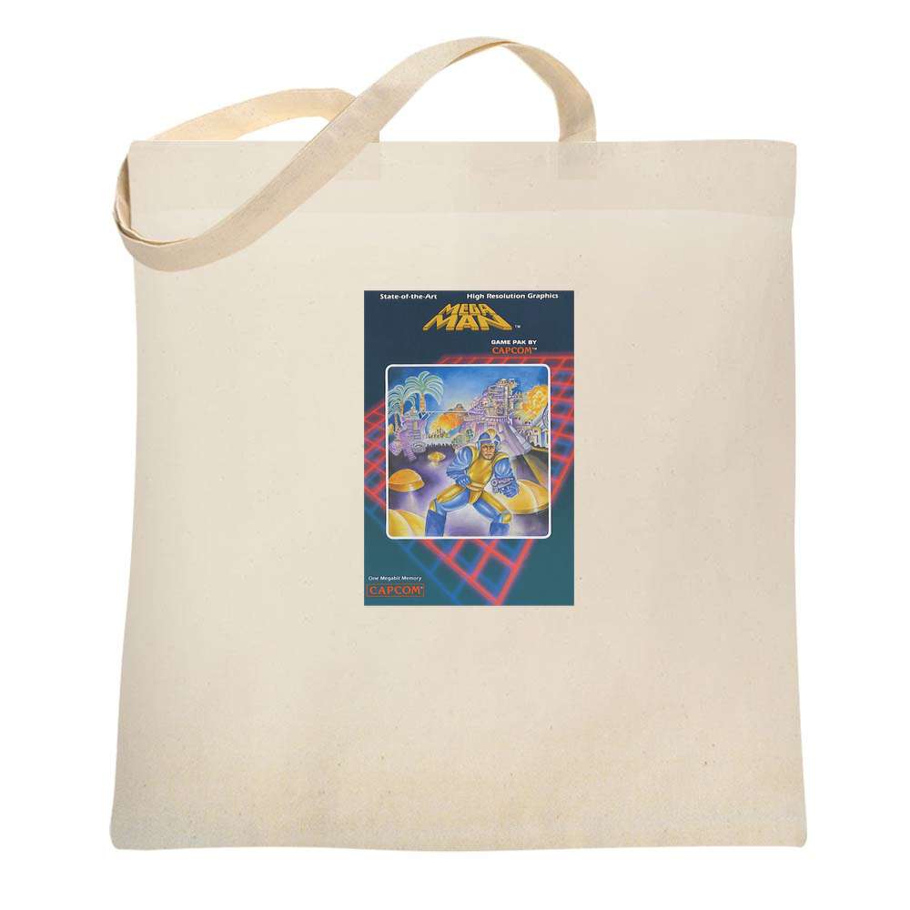 Mega Man Original Box Art Retro Gamer Video Game Tote Bag