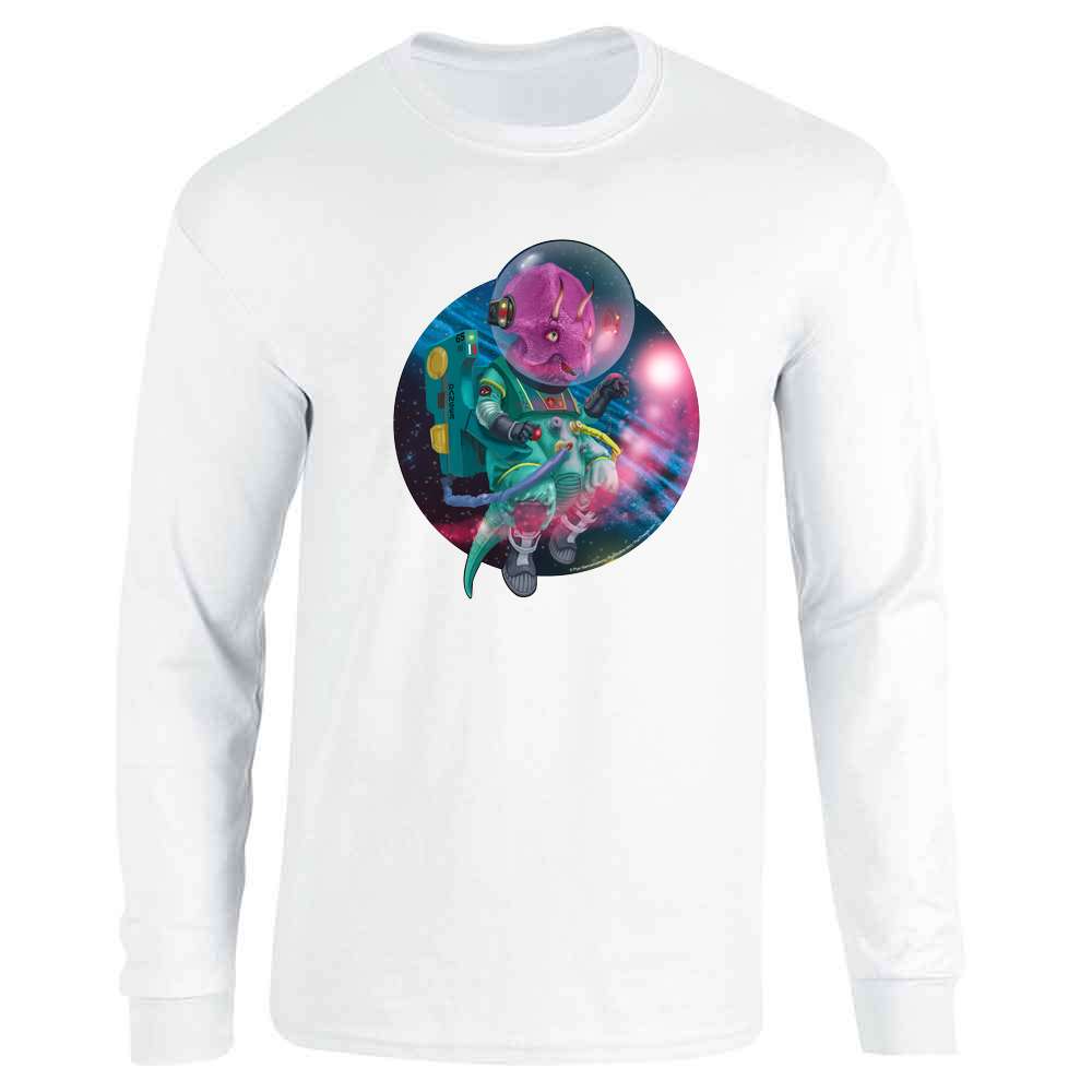 Triceratops Dinosaurs In Space Funny Cute  Long Sleeve