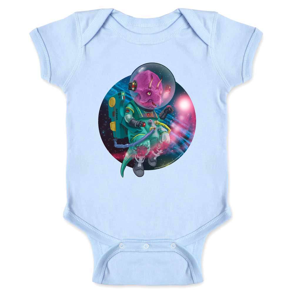 Triceratops Dinosaurs In Space Funny Cute  Baby Bodysuit