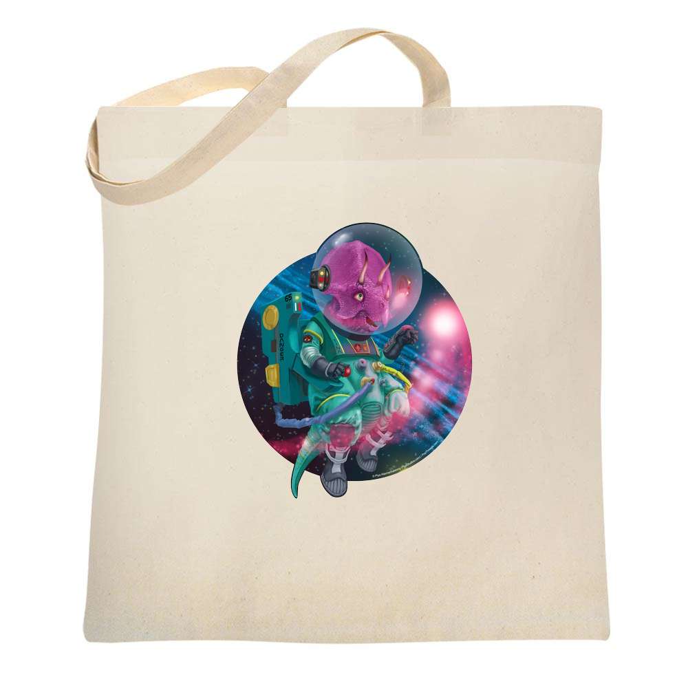 Triceratops Dinosaurs In Space Funny Cute  Tote Bag