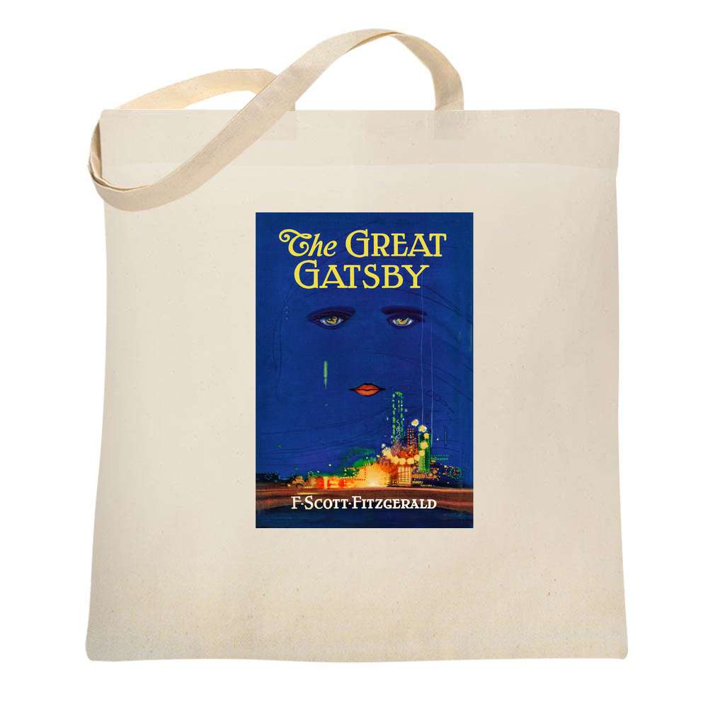 The Great Gatsby Book Cover Art F Scott Fitzgerald Tote Bag