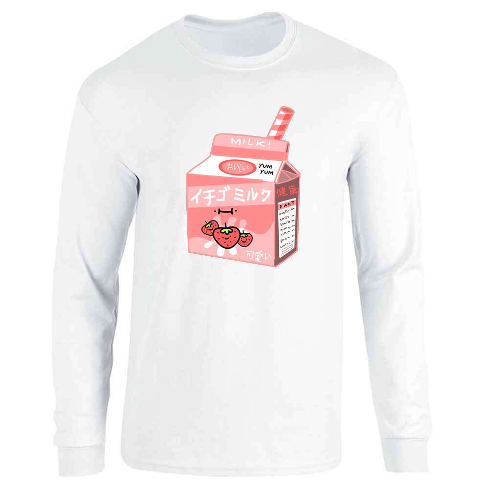 Kawaii Strawberry Milk Shake Aesthetic 90s Retro Long Sleeve