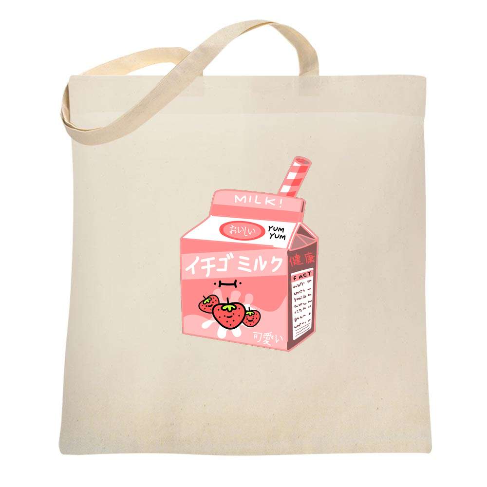 Kawaii Strawberry Milk Shake Aesthetic 90s Retro Tote Bag