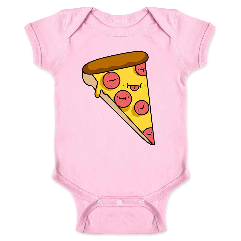 Kawaii Pizza Slice Pepperoni Funny Cute Anime  Baby Bodysuit