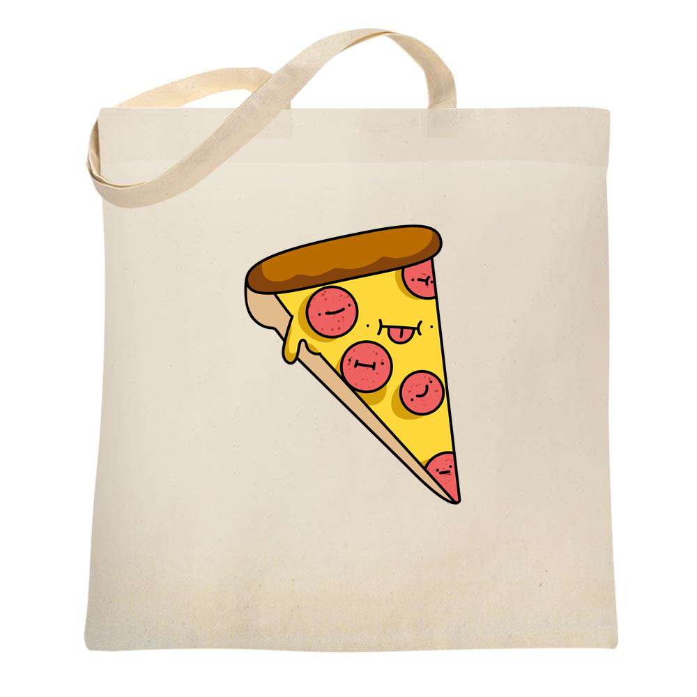 Kawaii Pizza Slice Pepperoni Funny Cute Anime  Tote Bag