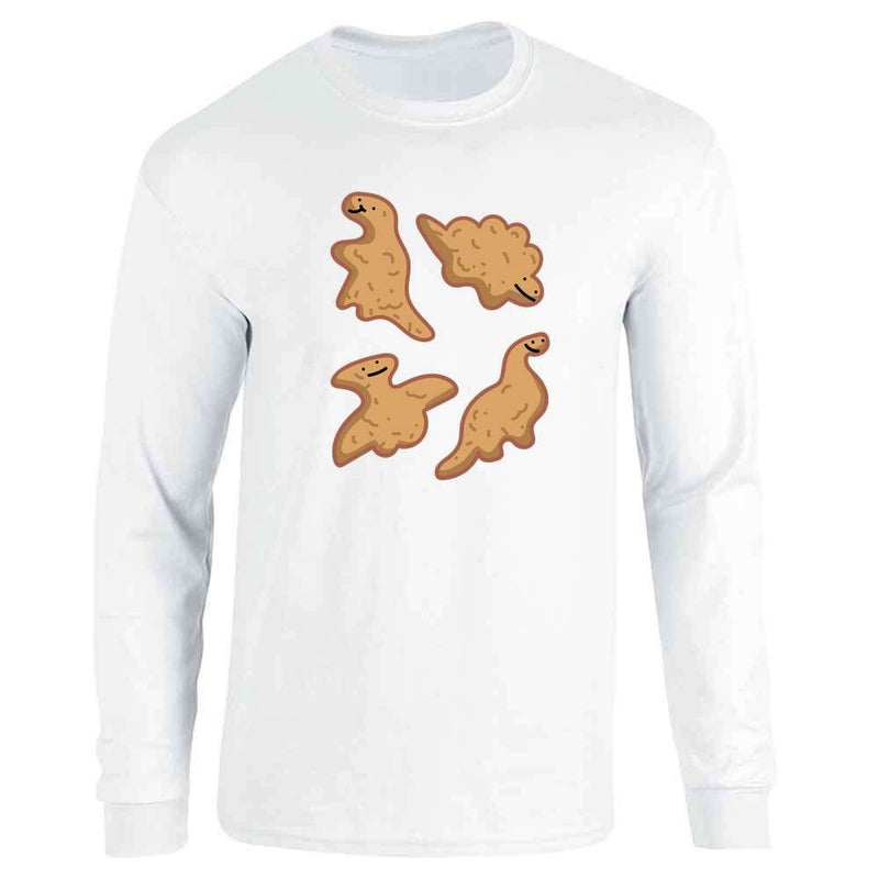 Kawaii Dino Nuggies Chicken Nuggets Funny Cute Long Sleeve