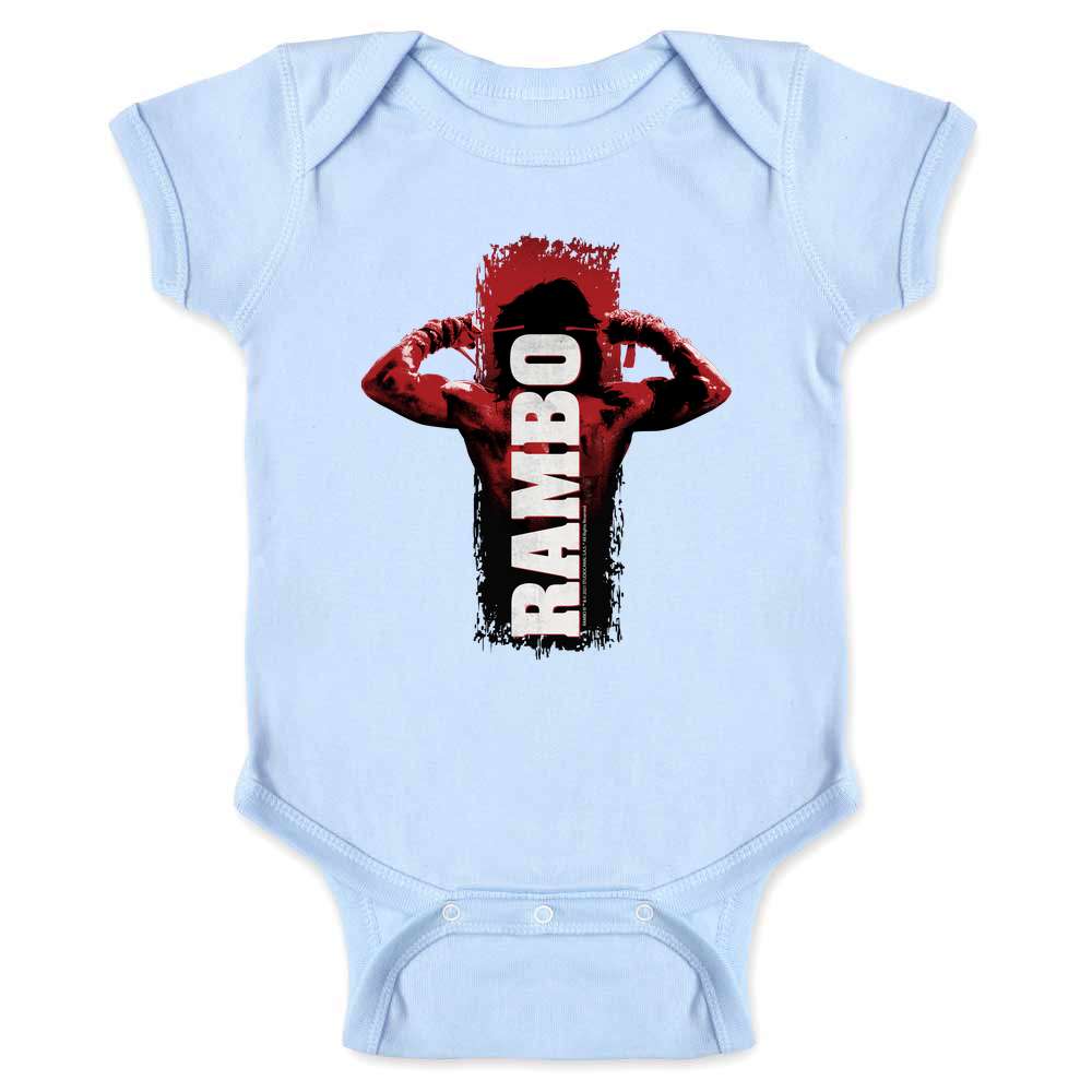 Rambo Back Tying Headband 80s Action Movie Baby Bodysuit