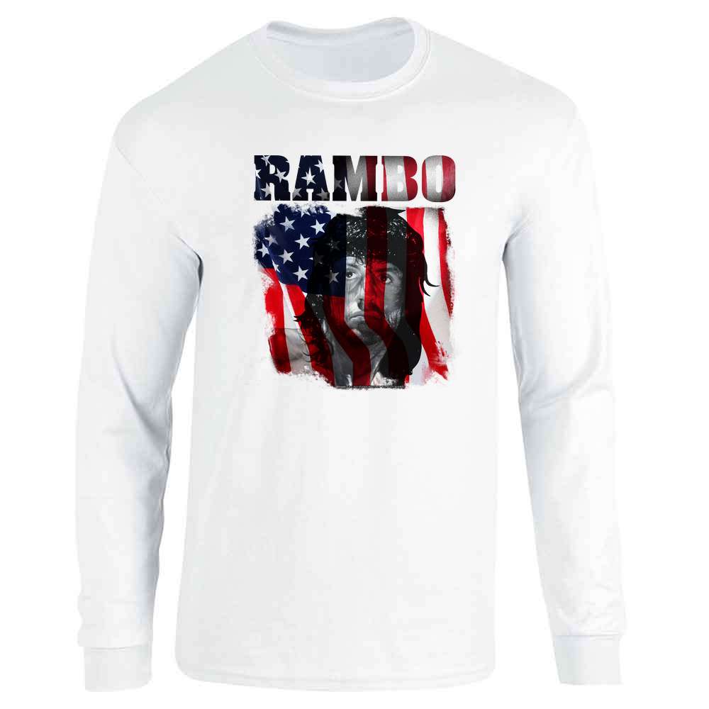 Rambo American Flag Patriotic Veteran  Long Sleeve