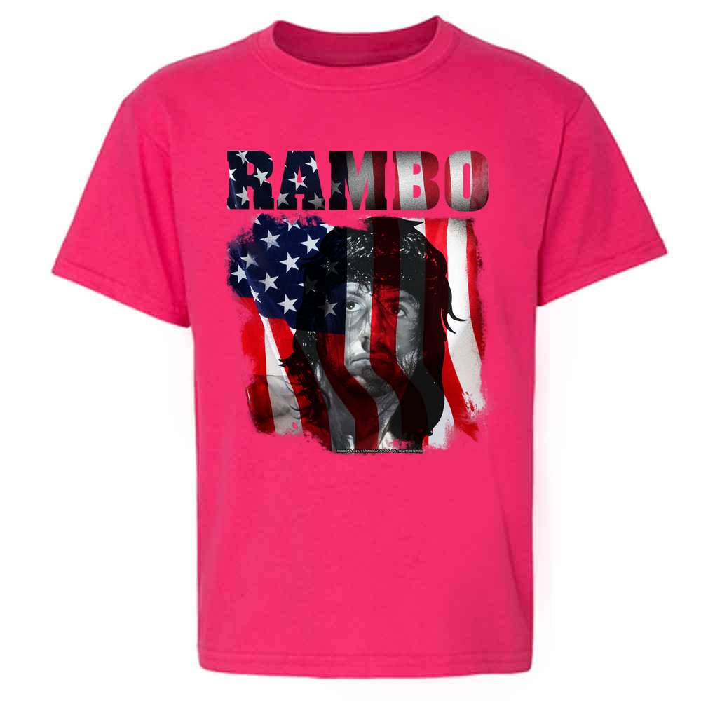Rambo American Flag Patriotic Veteran Kids & Youth Tee – Gotham Gifts ...