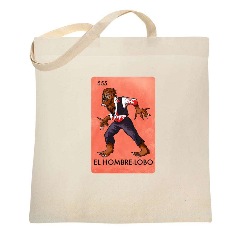El Hombre Lobo Werewolf Mexican Lottery Parody  Tote Bag