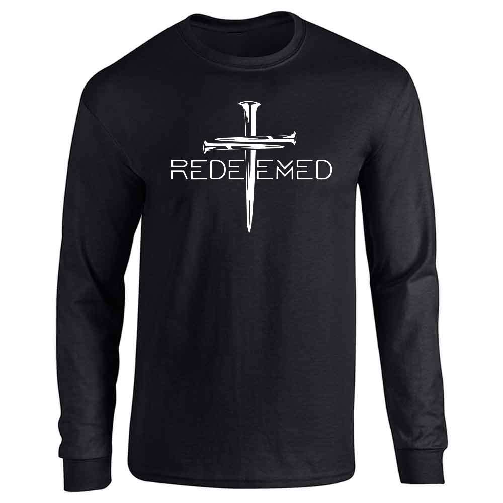 Redeemed Cross Nails Christian Ephesians Long Sleeve