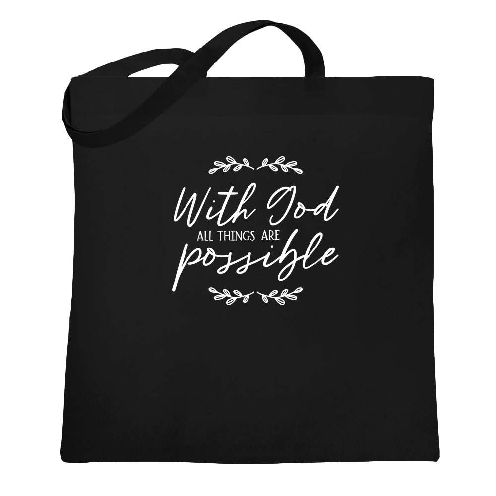 With God All Things Are Possible Matthew Christian Tote Bag