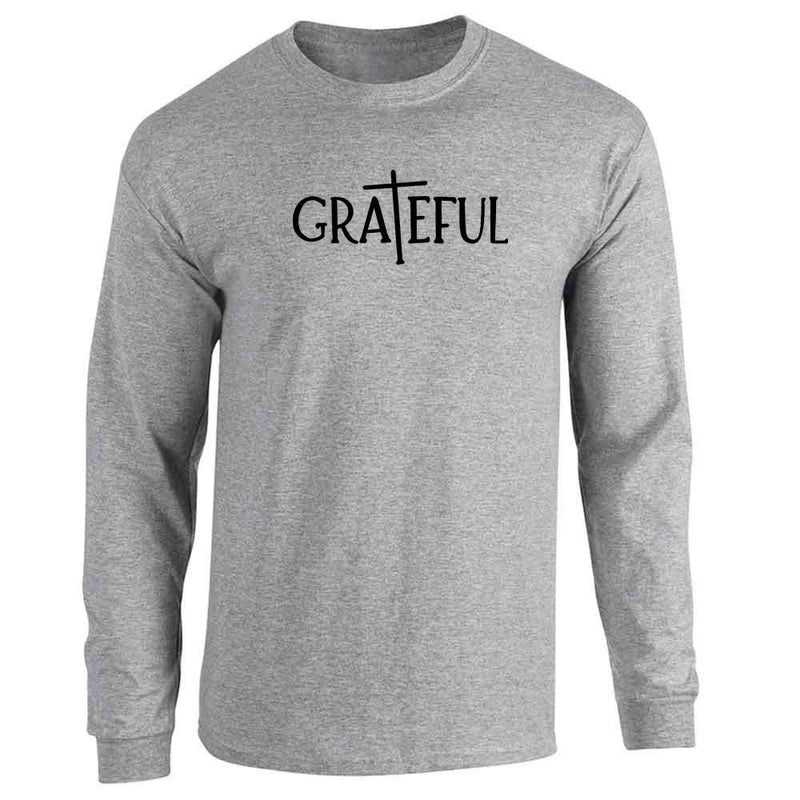 Grateful Cross Thankful Blessed Christian Long Sleeve