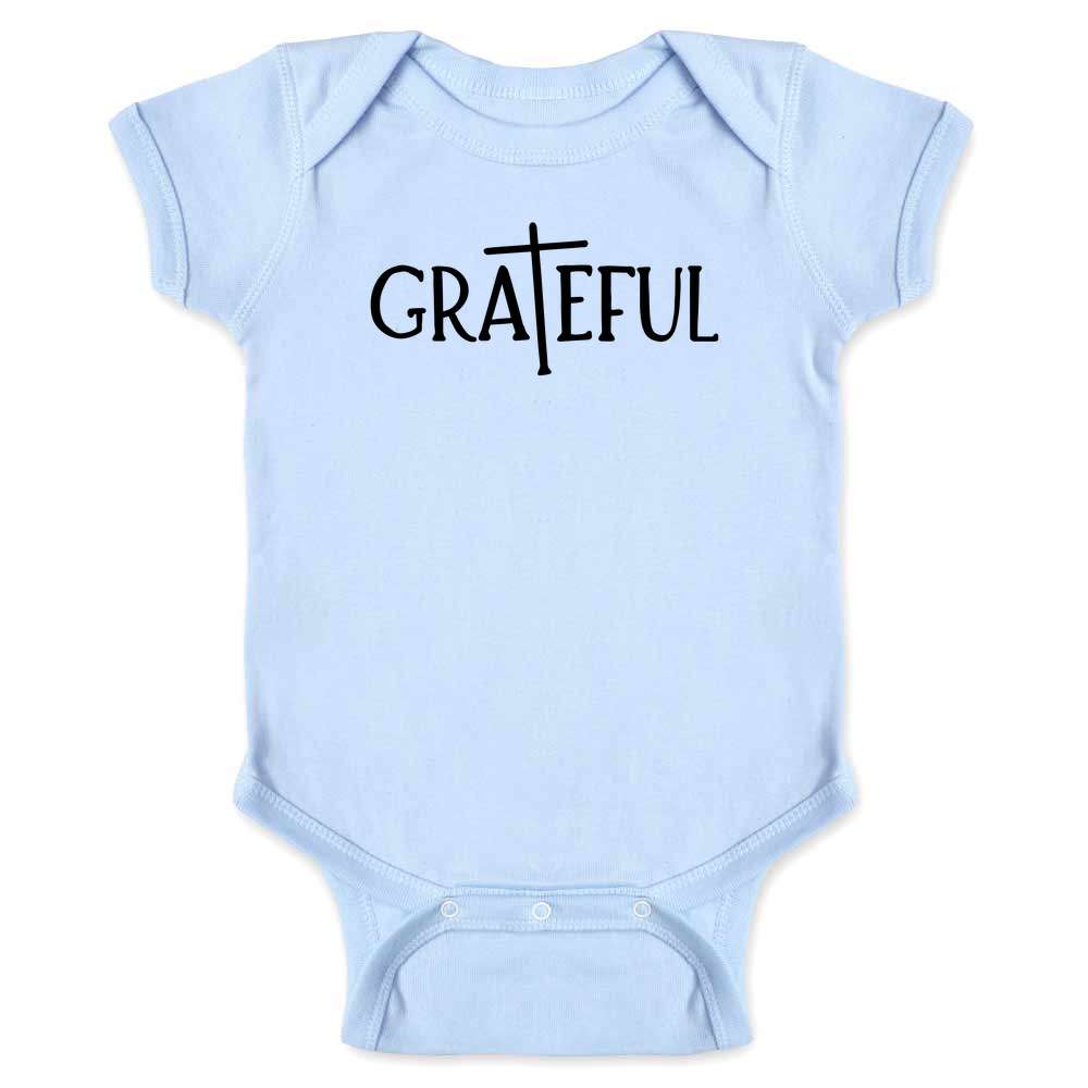 Grateful Cross Thankful Blessed Christian Baby Bodysuit