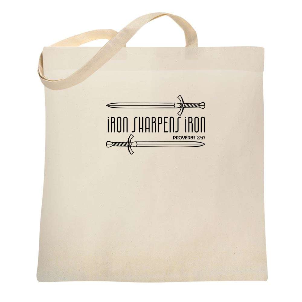 Iron Sharpens Iron Christian Tote Bag