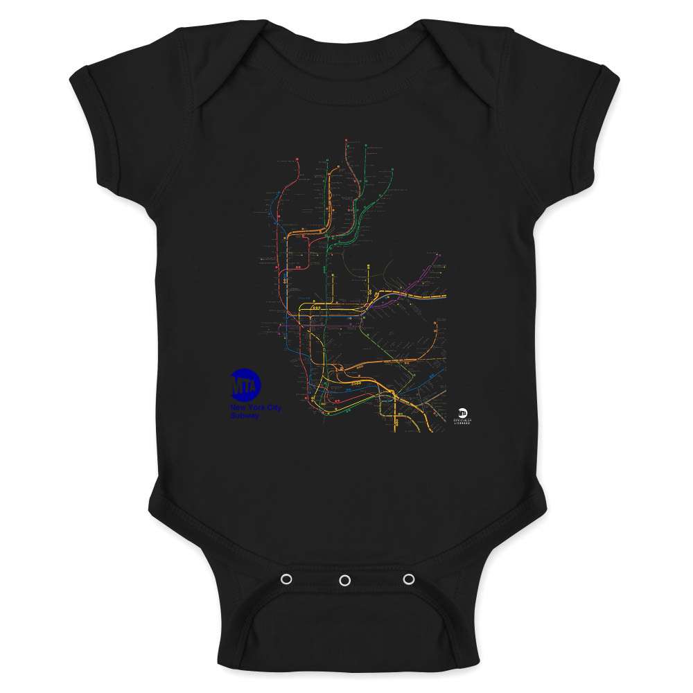 MTA NYC Subway Map Lines Baby Bodysuit