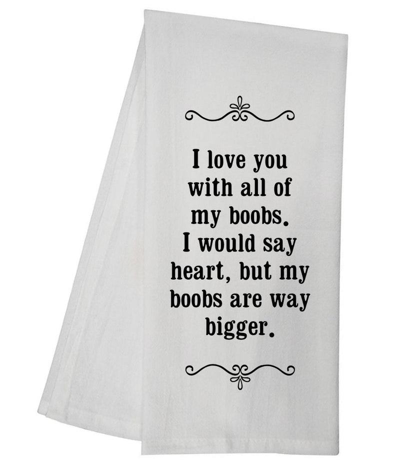 Boobs Love Tea Towel GGTT98