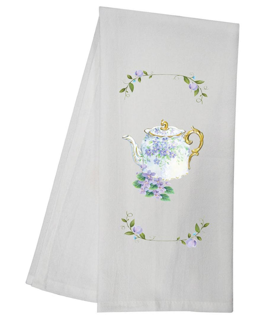 Violet Tea Pot Tea Towel CWTT05