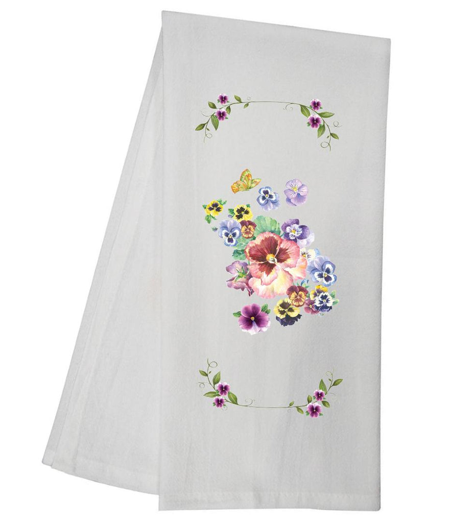 Blooming Pansy Tea Towel CWTT06