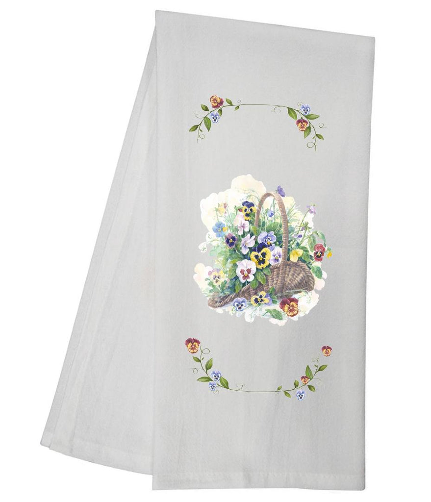 Pansy Basket Tea Towel CWTT23