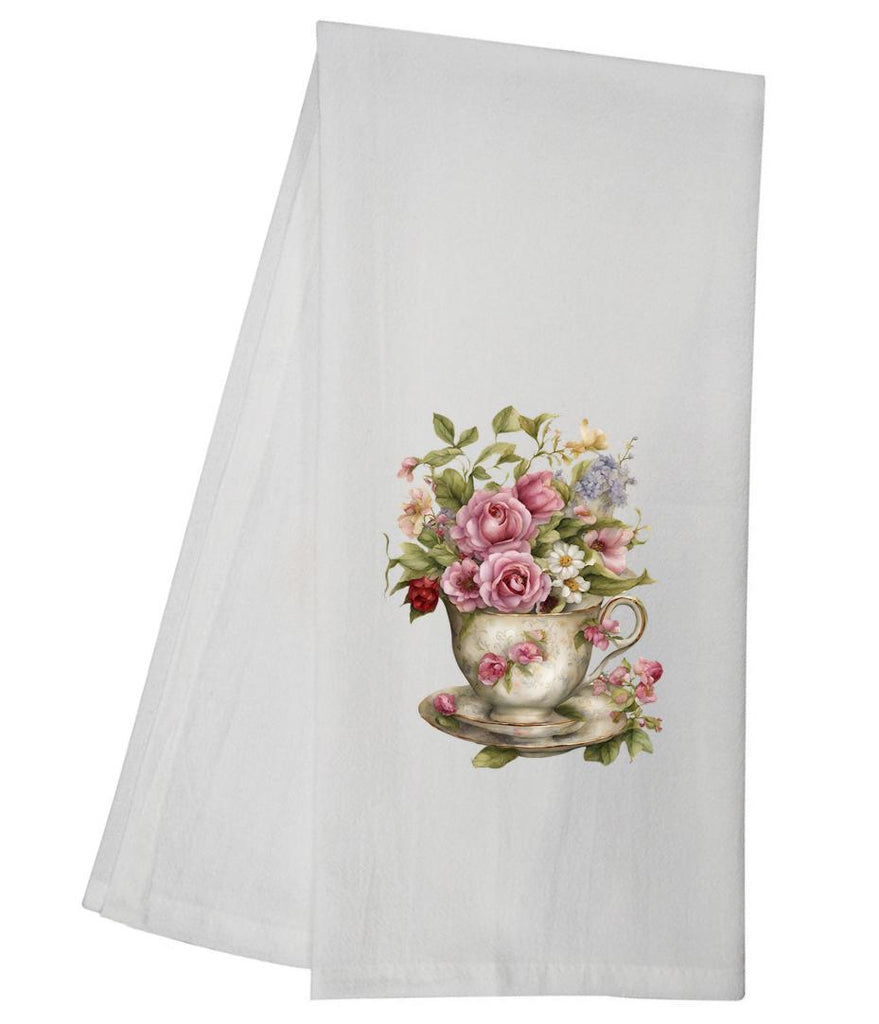 Pink Rose Tea Cup Tea Towel GGTT705