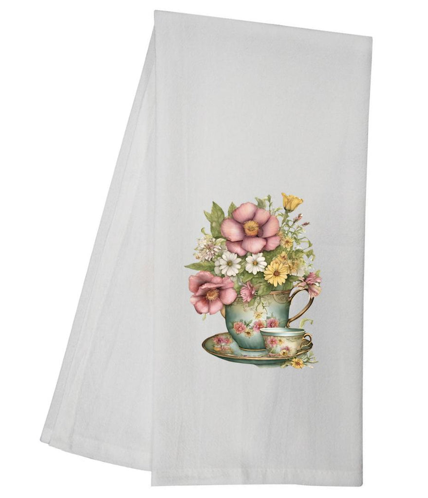 Rose and Daisy Tea Cup Tea Towel GGTT706