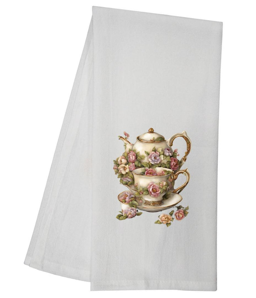 Rose Garland Tea Pot   Tea Towel GGTT707