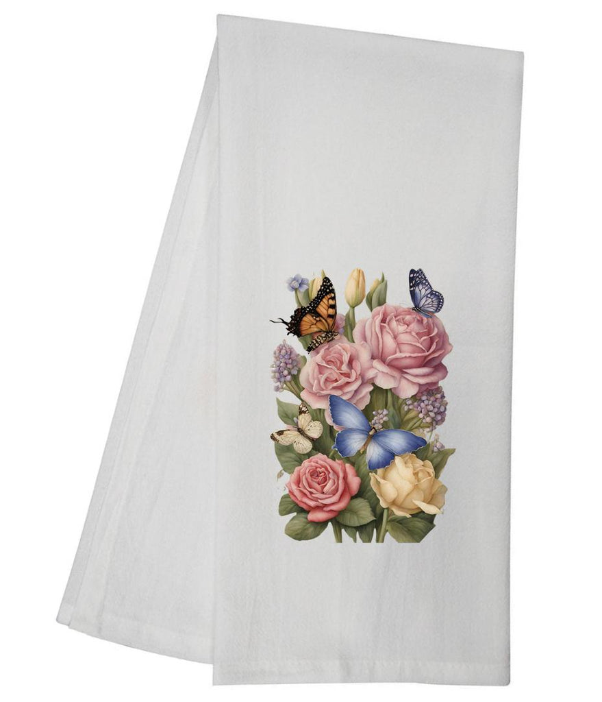 Yellow and Pink Roses Tea Towel GGTT708