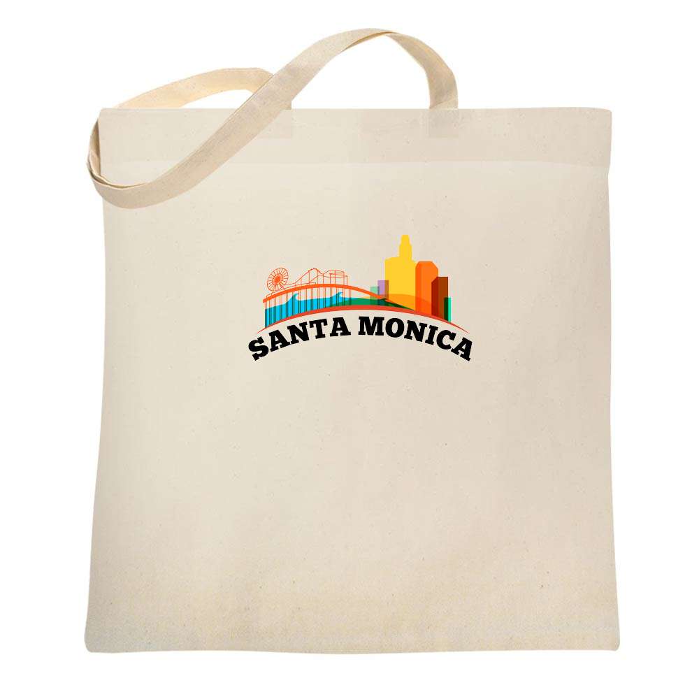 Santa Monica Skyline Curved Tote Bag